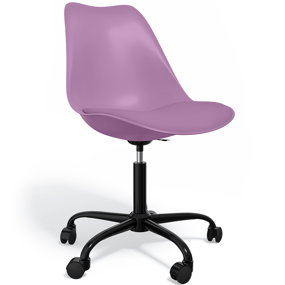  Buy Office Chair with Wheels - Swivel Desk Chair - Tulip Black Frame Pastel purple 61270 - in the EU