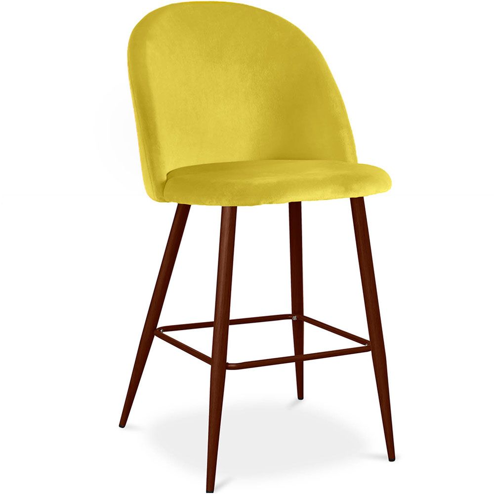 Velvet Upholstered Stool - Scandinavian Design - 66cm - Evelyne image 8