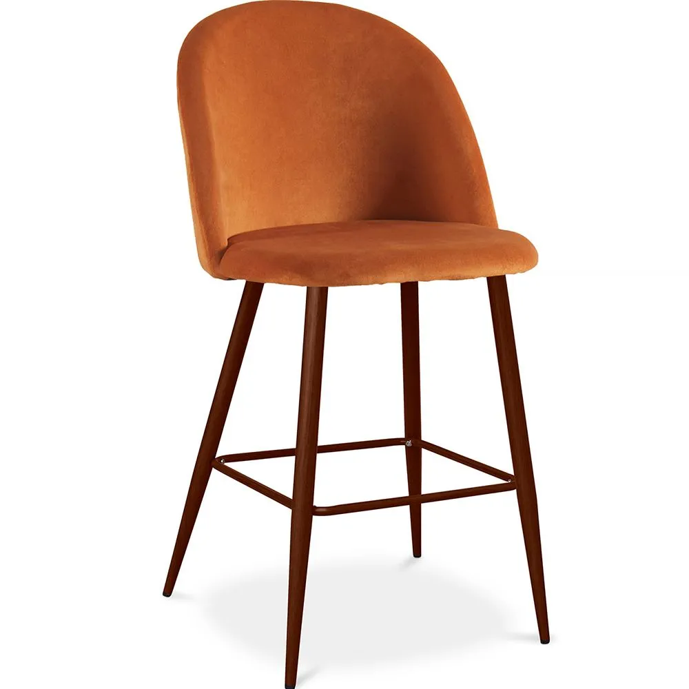Velvet Upholstered Stool - Scandinavian Design - 66cm - Evelyne image 8