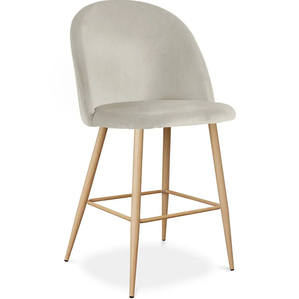 Velvet Upholstered Stool - Scandinavian Design - 66cm - Evelyne image 8