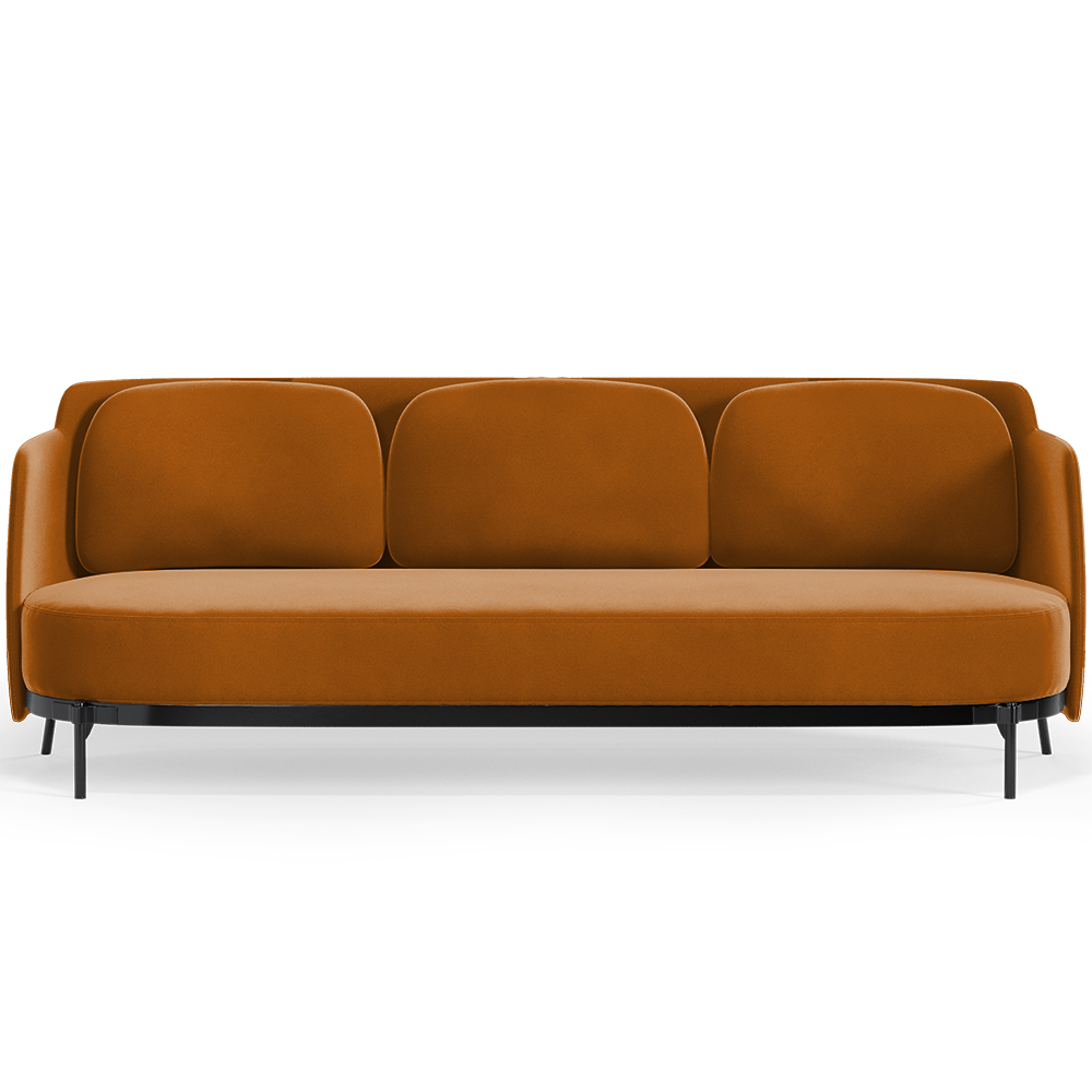  Buy Three-seat Sofa - Velvet Upholstery - Terron Mustard 61026 - in the EU