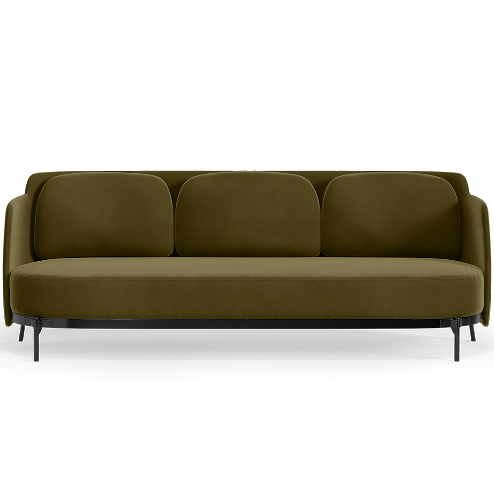  Buy Three-seat Sofa - Velvet Upholstery - Terron Olive 61026 - in the EU