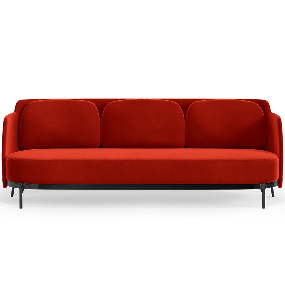  Buy Three-seat Sofa - Velvet Upholstery - Terron Red 61026 - in the EU