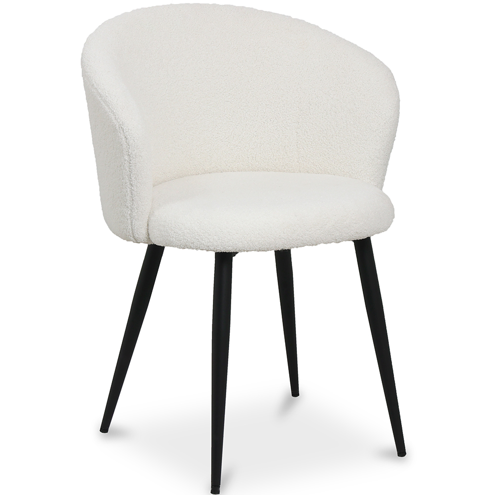  Buy Upholstered Dining Chair in Bouclé - Detra White 61300 - in the EU