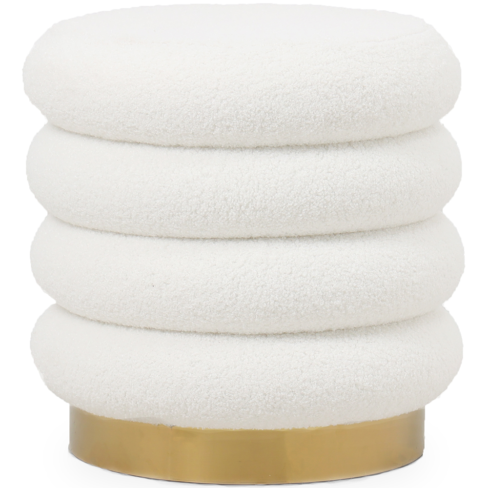  Buy Round Pouf Upholstered in Bouclé Fabric - Gereth White 61301 - in the EU