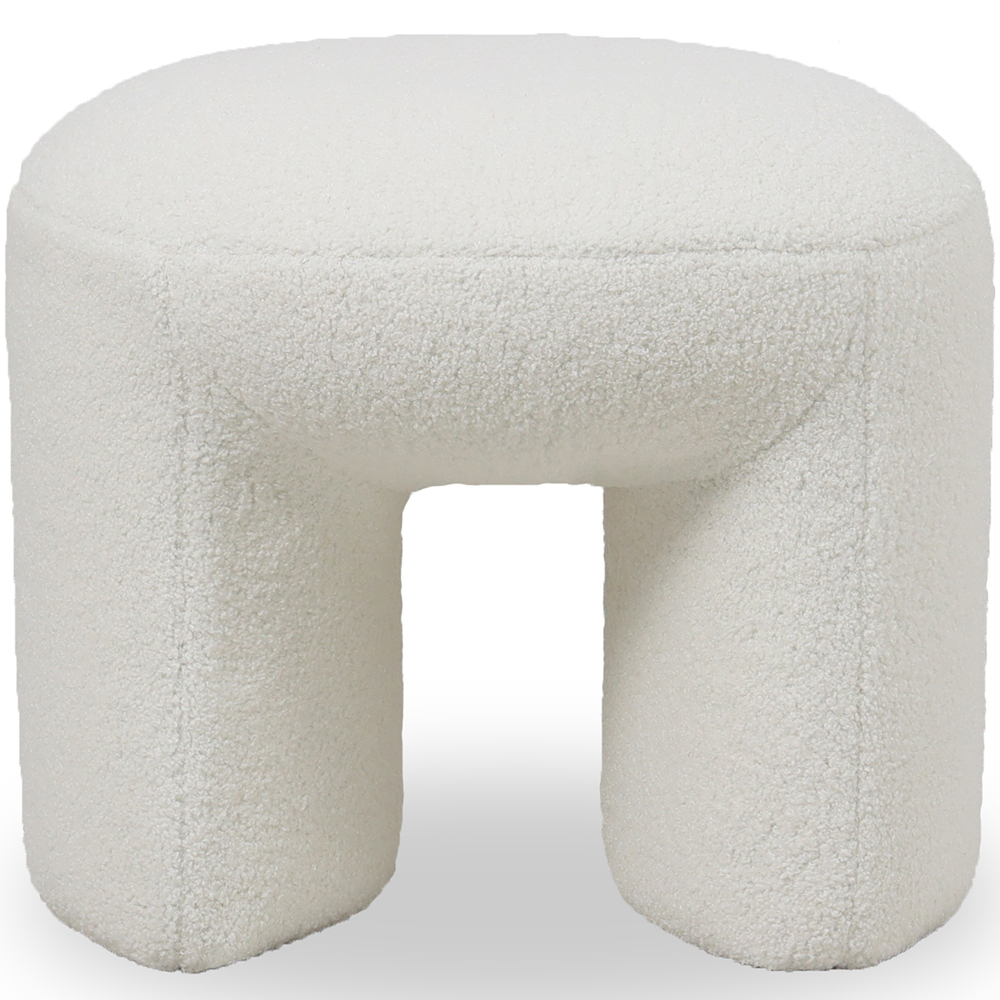 Buy Ottoman Upholstered in Bouclé Fabric - Vieire White 61303 - in the EU