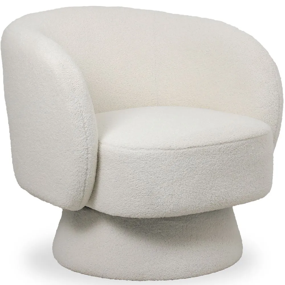 Armchair Upholstered in Bouclé Fabric - Curved Design - Dresa image 8