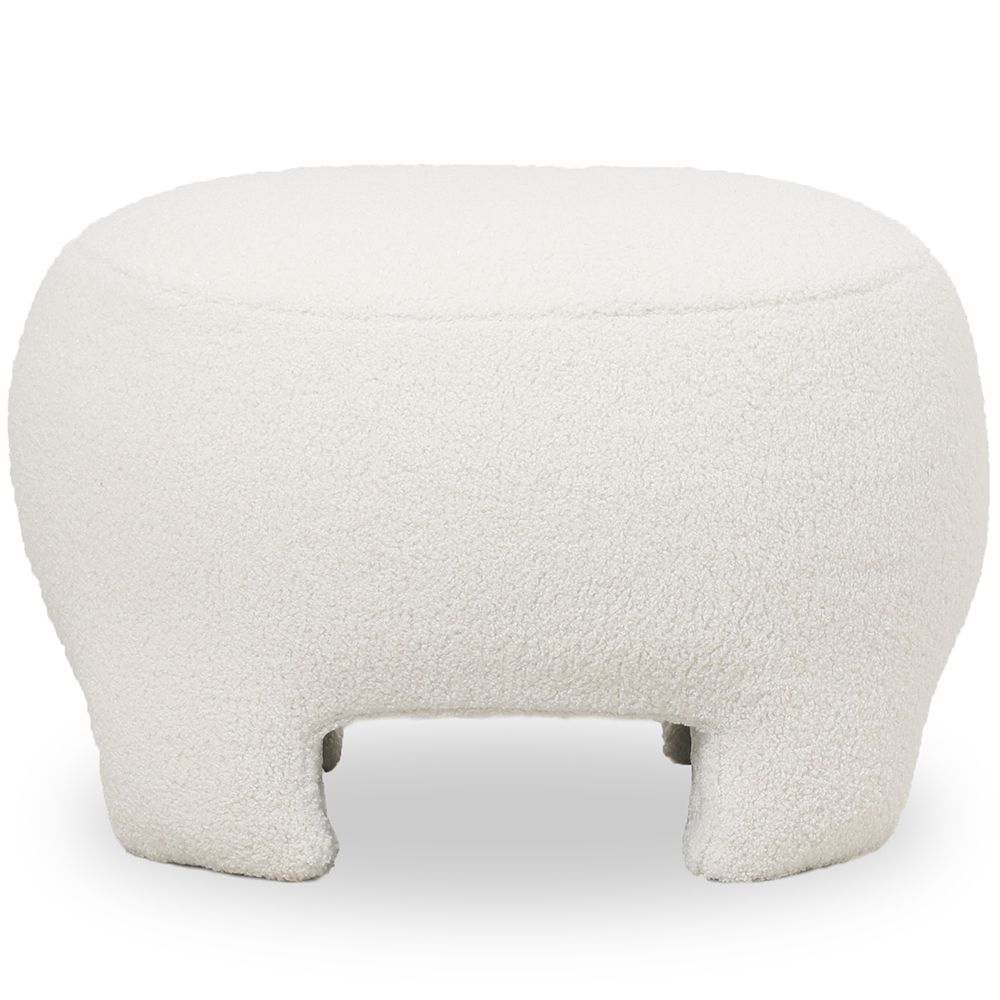  Buy Upholstered Ottoman - Pouf in Bouclé Fabric - Magnolia White 61305 - in the EU