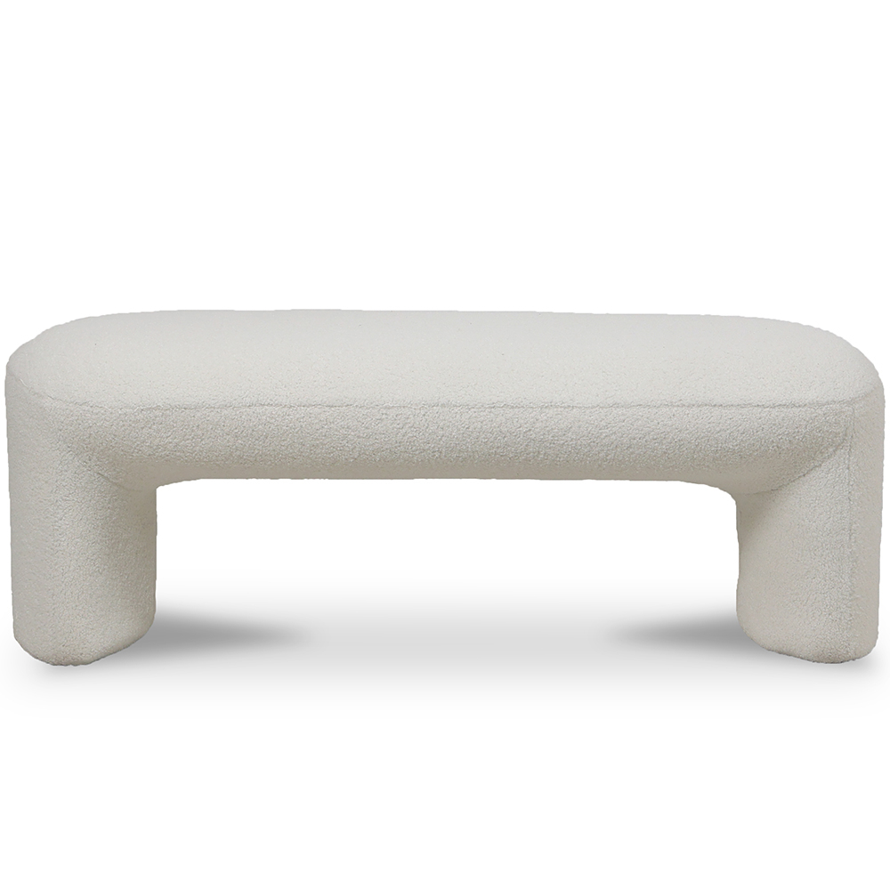  Buy Upholstered Bench in Bouclé Fabric - Vieire White 61307 - in the EU