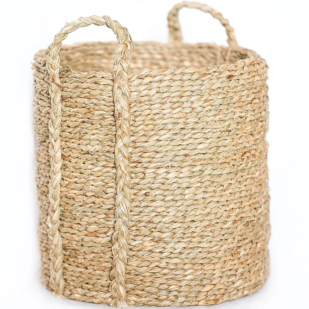 Natural Fiber Basket with Handles - 30x30CM - Taral image 8