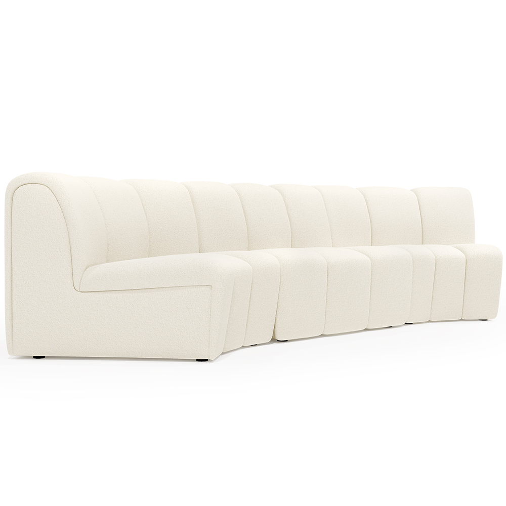  Buy Modular Sofa - Upholstered in Bouclé - 3 Modules - Herridon White 61309 - in the EU