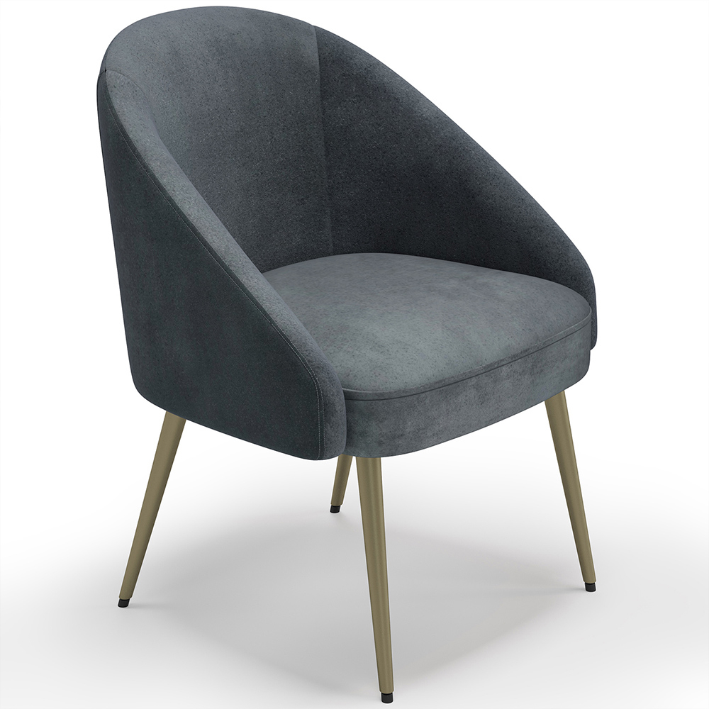  Buy Design Armchair - Upholstered in Velvet - Golden leg - Wasda Light grey 61336 - in the EU
