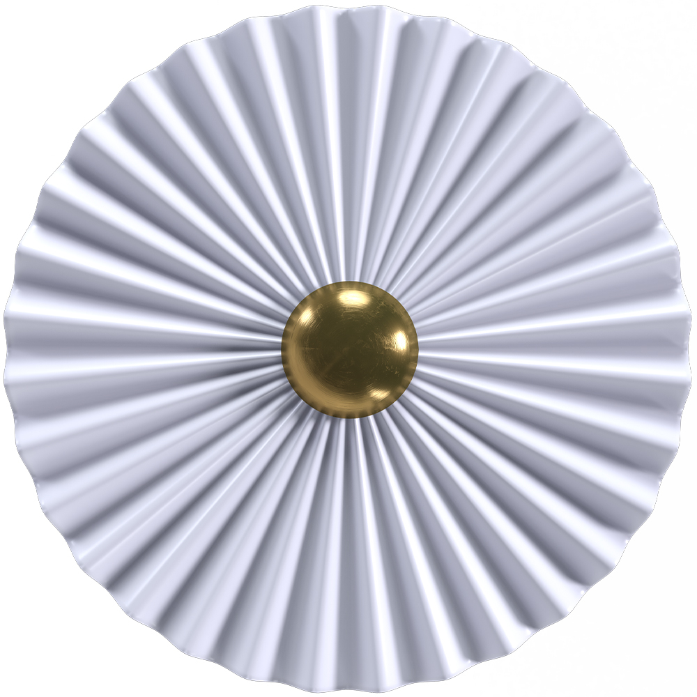 Wall Lamp Applique Flower in White and Gold Metal - 45CM image 8