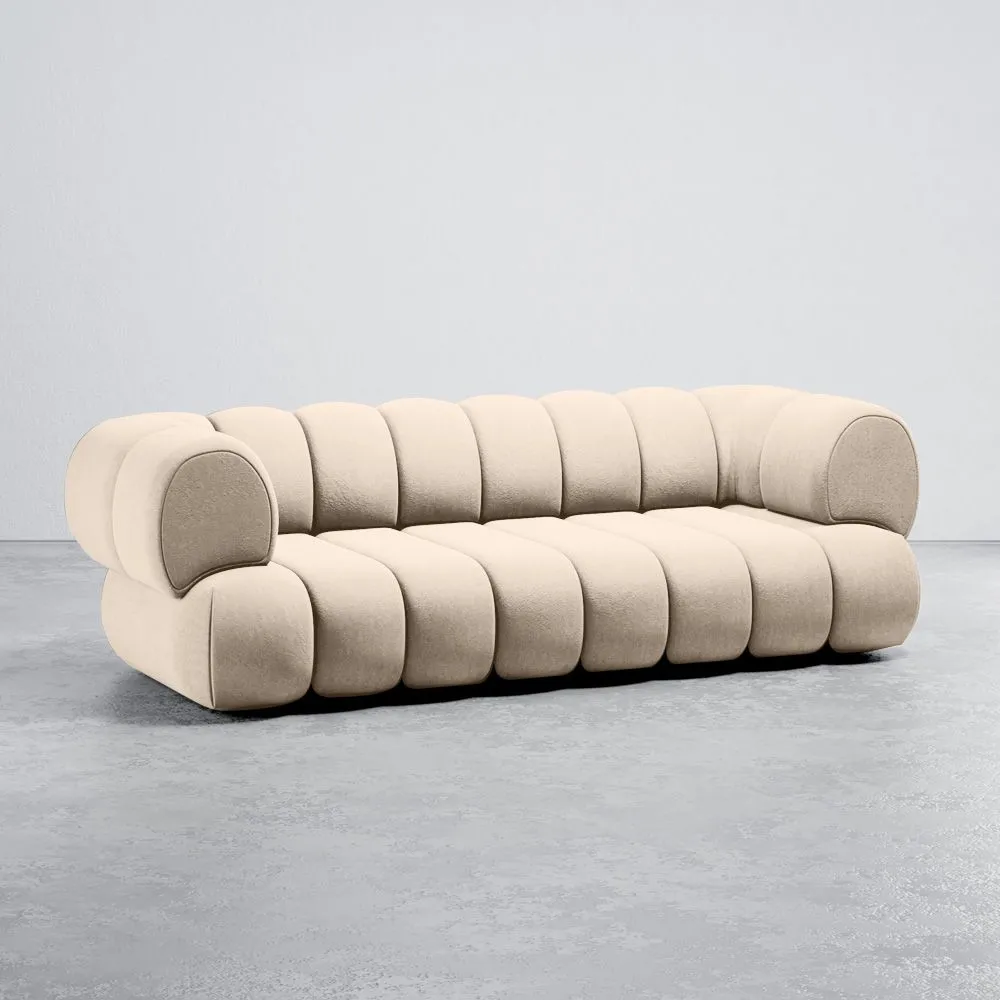 Velvet Upholstered Sofa - Modern Style - 2/3 Seater - Curved Teddy image 8