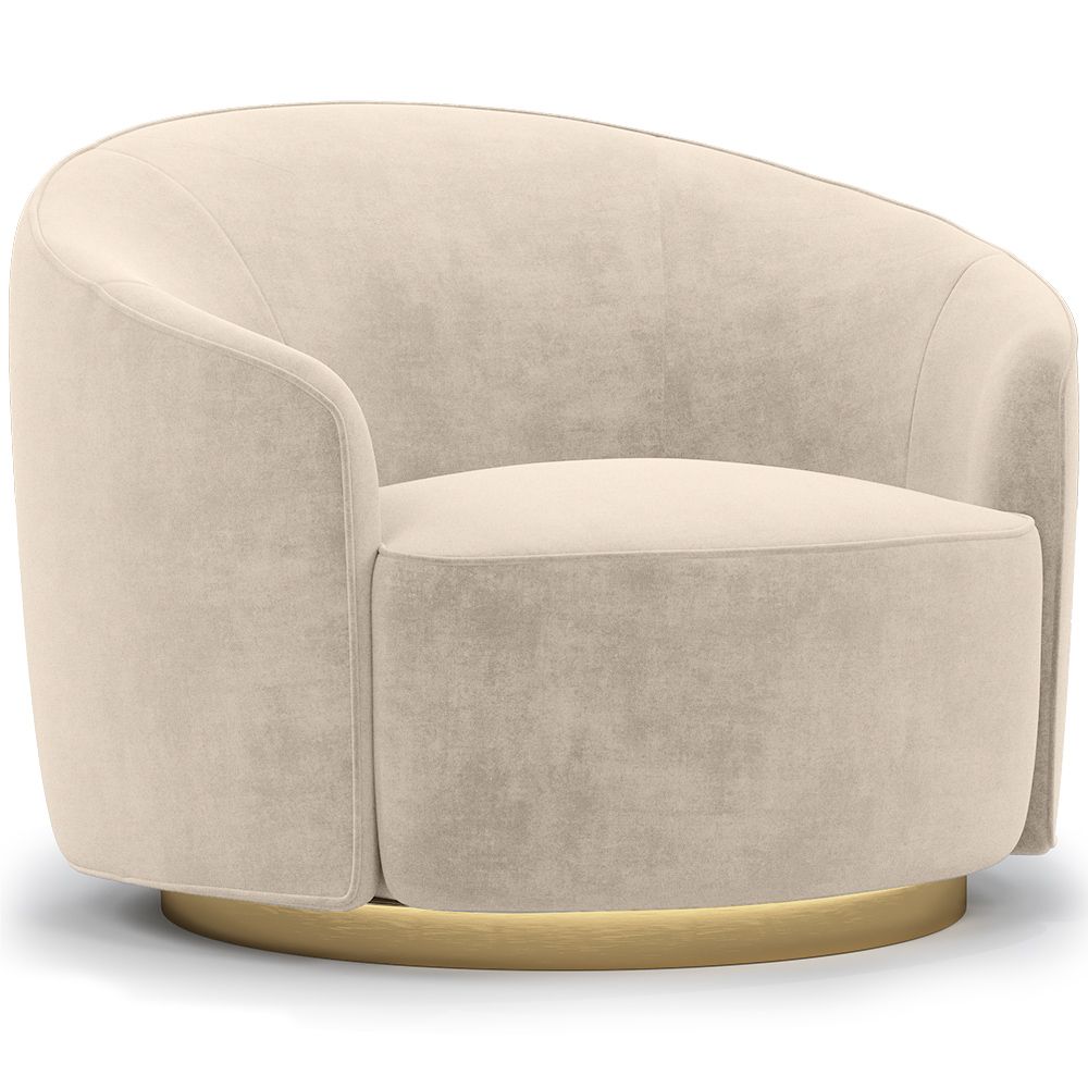 Curved Design Armchair - Upholstered in Velvet - Herina image 8