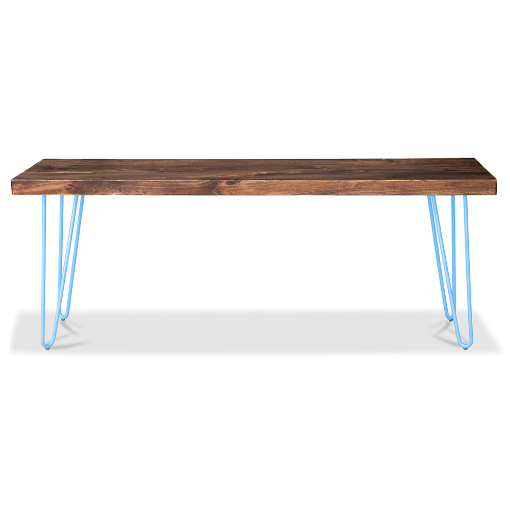  Buy  Industrial Design Bench - Wood and Metal - Hairpin Turquoise 58437 - in the EU