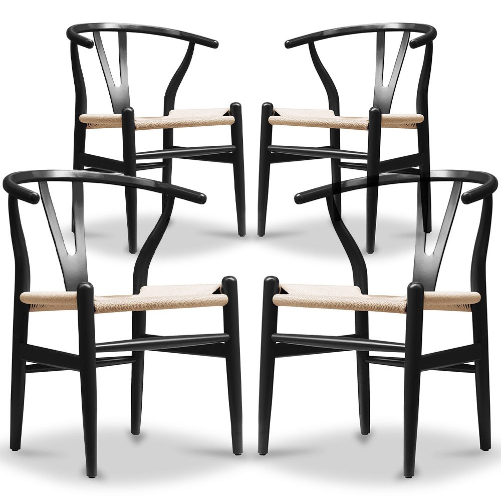 Pack of 4 Dining Chairs Wooden - Scandinavian Style - Wish image 8