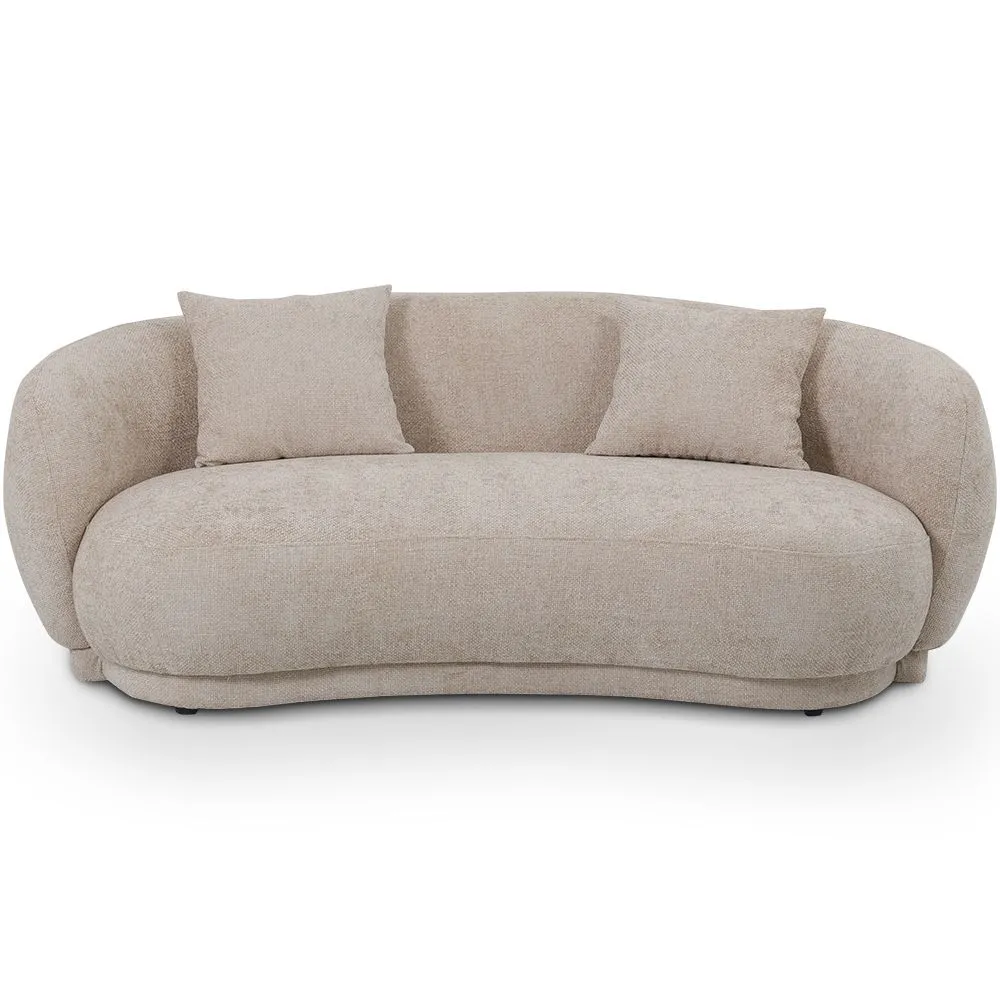 Curved Contemporary Style Design Sofa Upholstered in Chenille - Curvy image 8