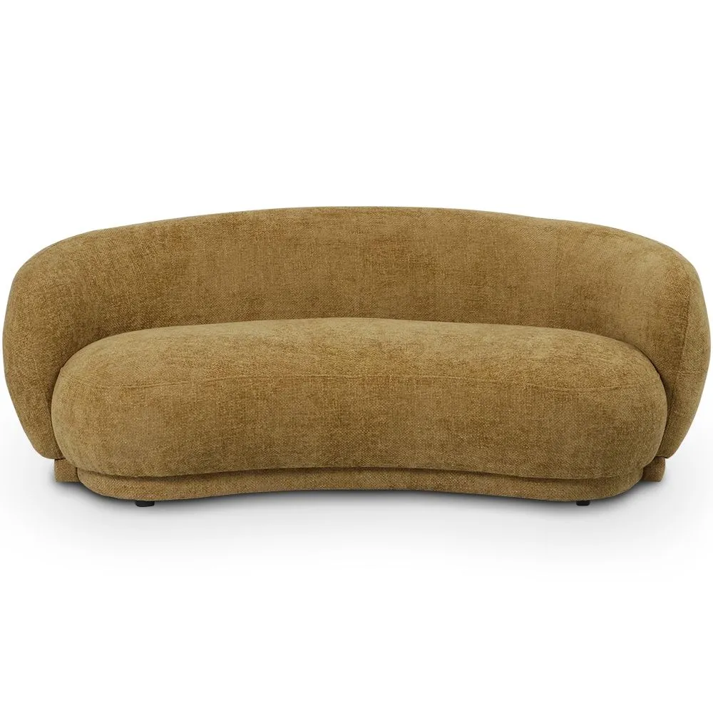 Curved Contemporary Style Design Sofa Upholstered in Chenille - Curvy image 8