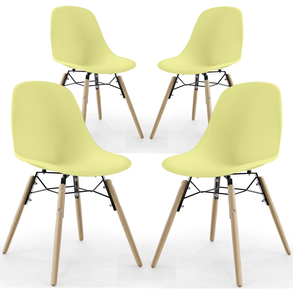 Dining Chair - Scandinavian Design - Wooden Legs - Pack of 4 - Skögur image 8