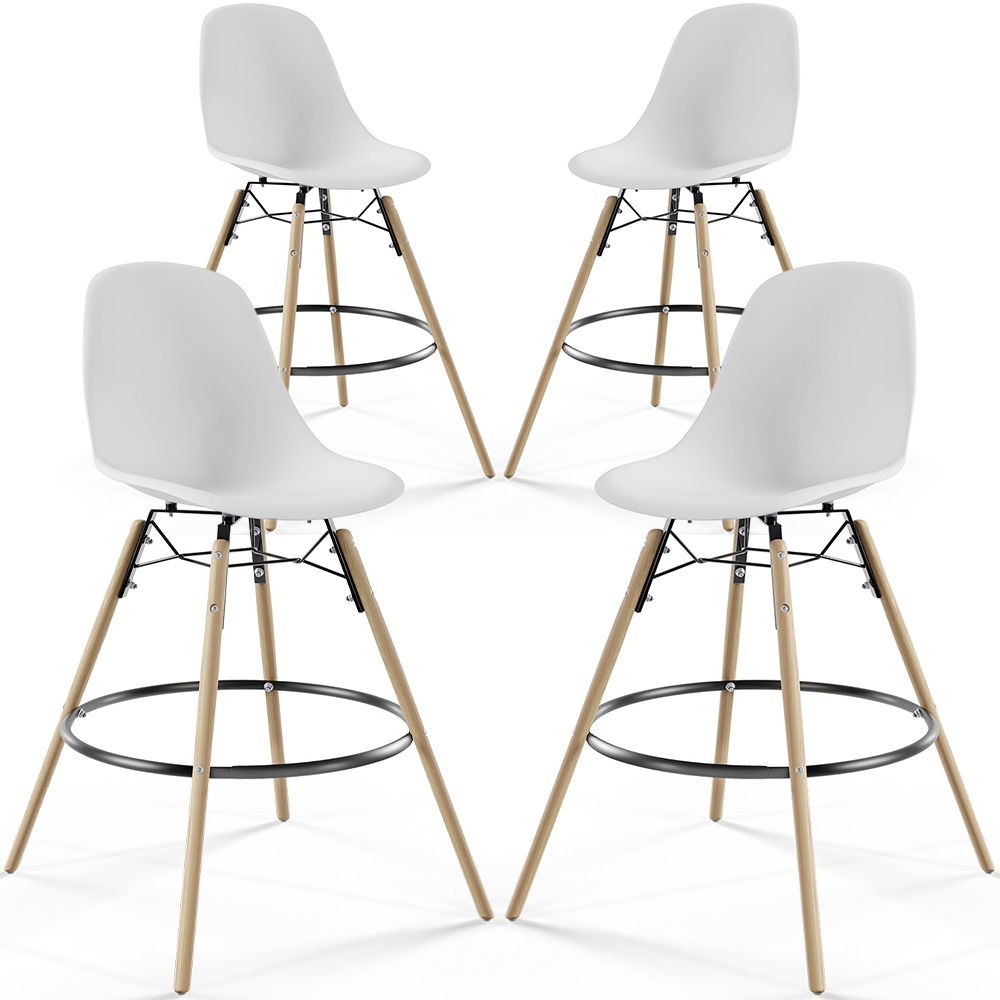 Bar Stool - Scandinavian Design - Wooden Legs - Pack of 4 - Skögur image 8