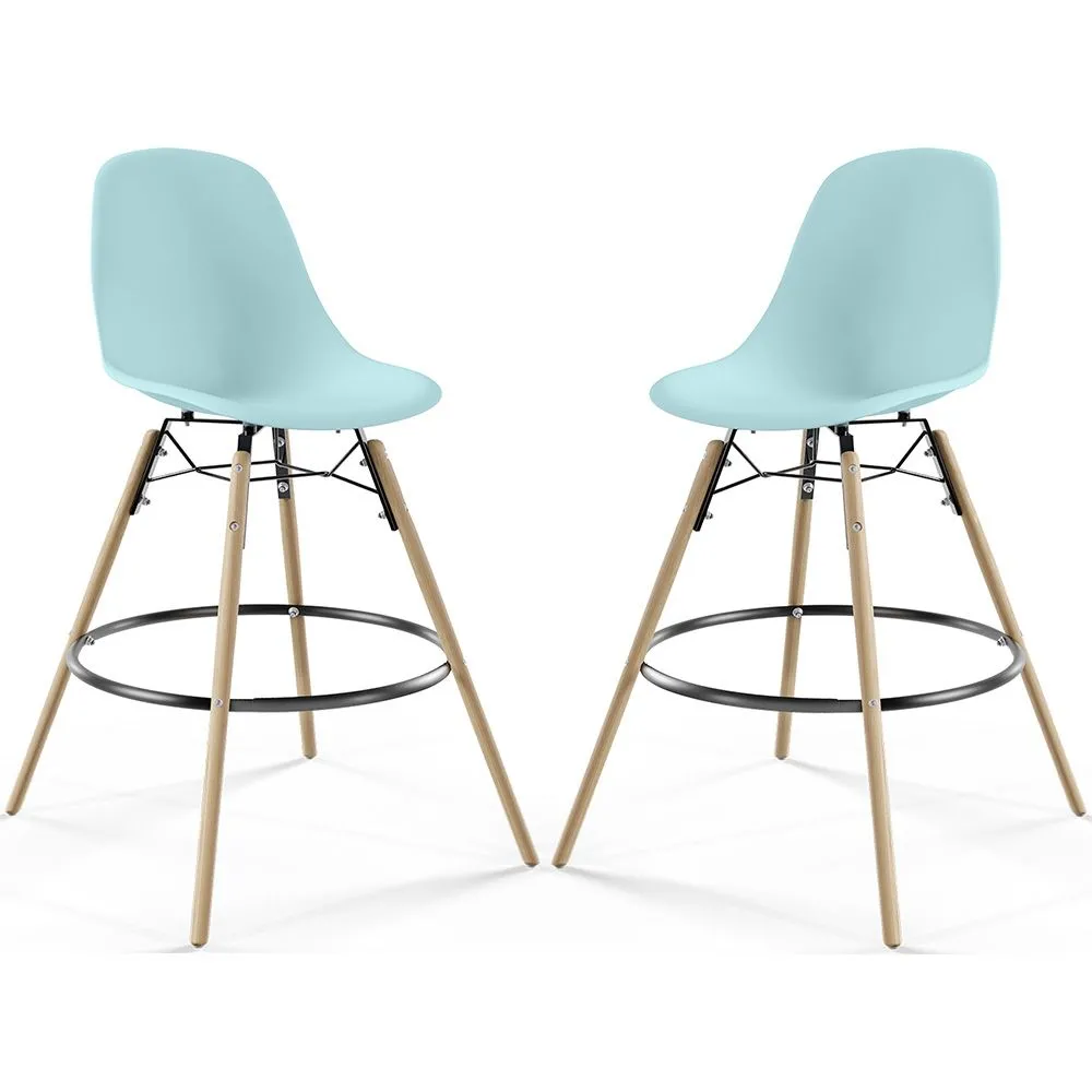 Bar Stool - Scandinavian Design - Wooden Legs - Pack of 2 - Skögur image 8