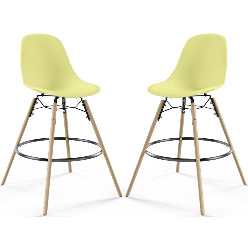 Bar Stool - Scandinavian Design - Wooden Legs - Pack of 2 - Skögur image 8