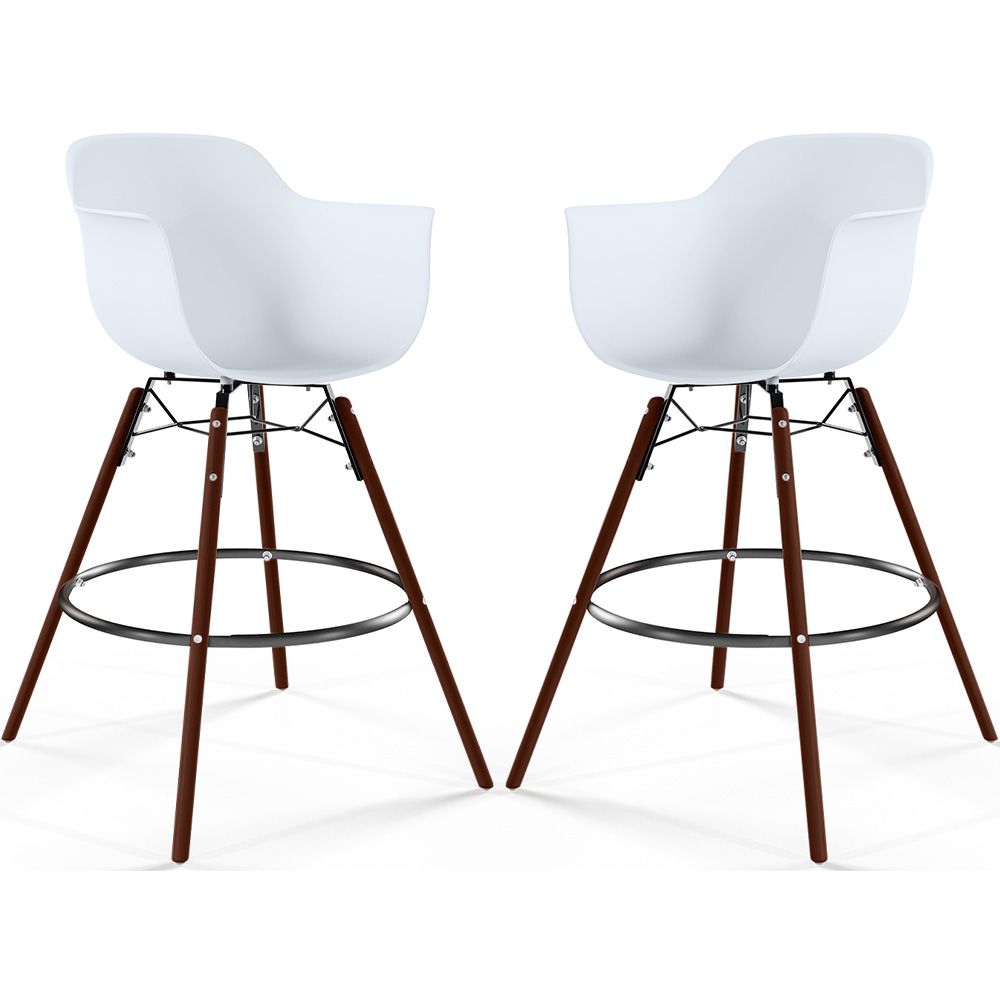 Bar Stools - Scandinavian Design - Dark Wood Legs - Pack of 2 - Nordika image 8