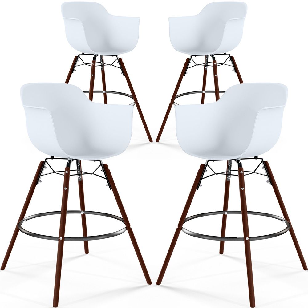 Bar Stools - Scandinavian Design - Dark Wood Legs - Pack of 4 - Nordika image 8