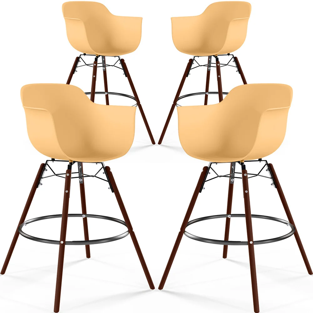Bar Stools - Scandinavian Design - Dark Wood Legs - Pack of 4 - Nordika image 8