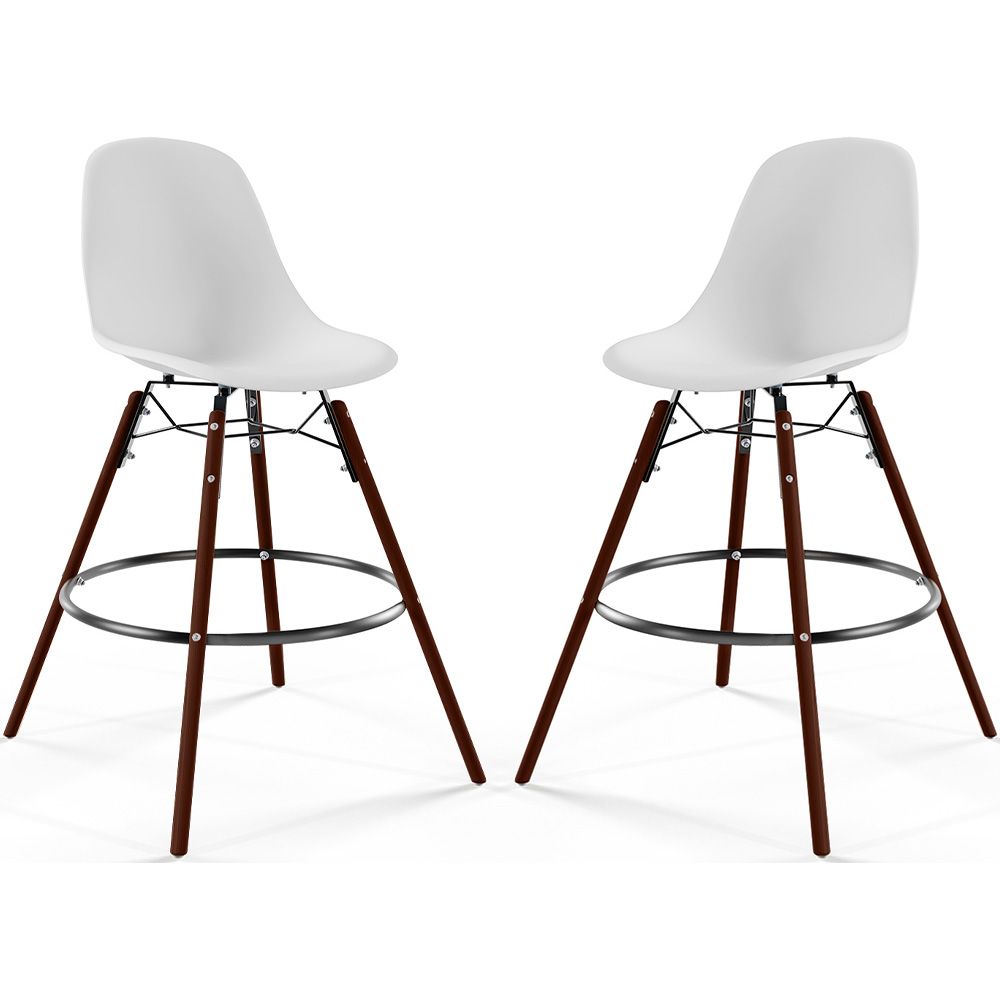 Bar Stools - Scandinavian Design - Dark Wood Legs - Pack of 2 - Skögur image 8