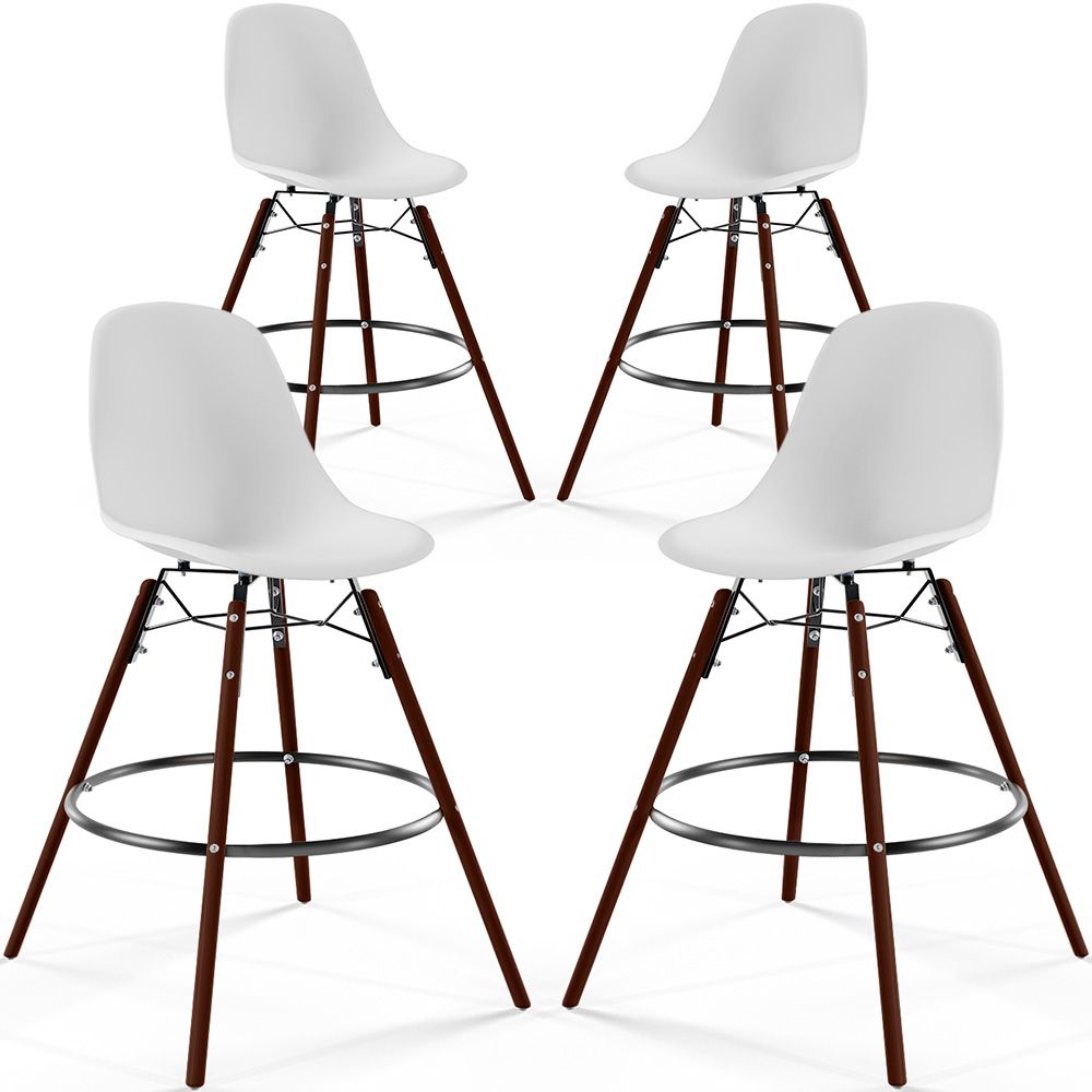 Dining Stools - Scandinavian Design - Dark Wood Legs - Pack of 4 - Skögur image 8