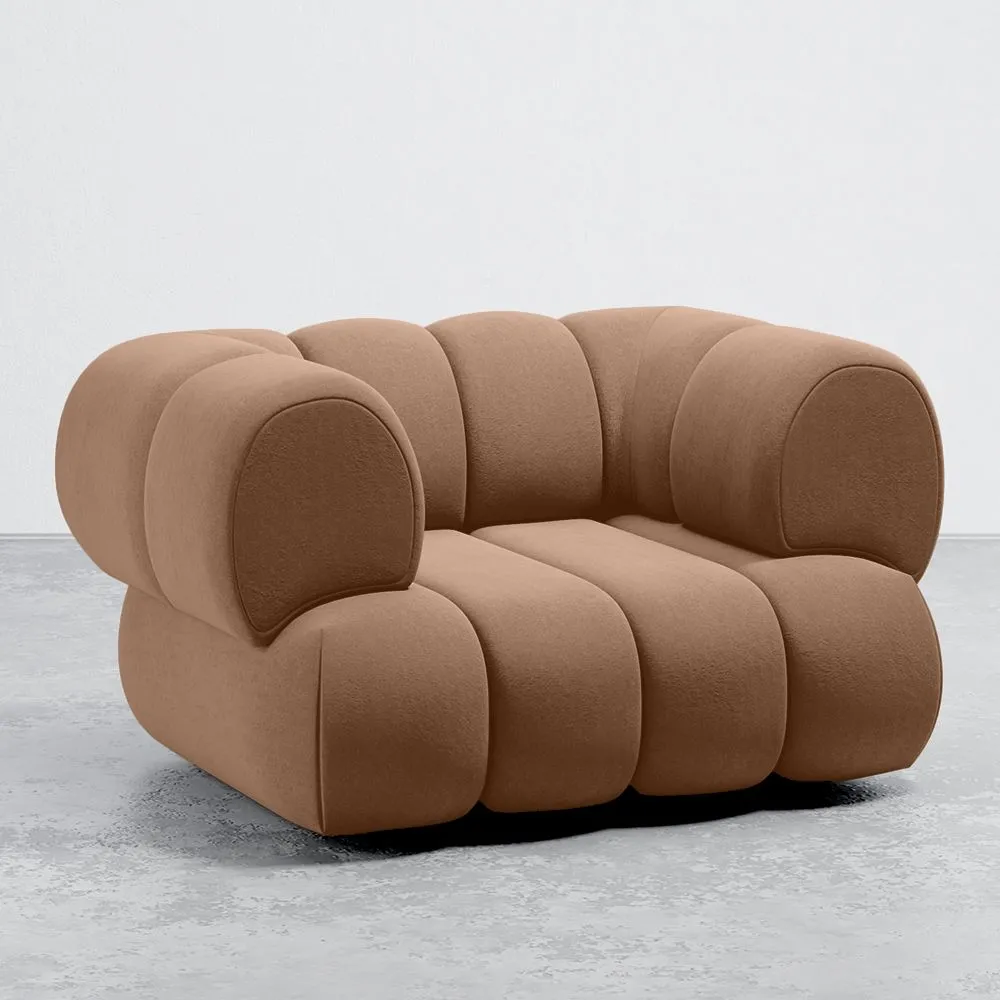 Velvet Upholstered Armchair - Modern Style - Curved Velvet image 8