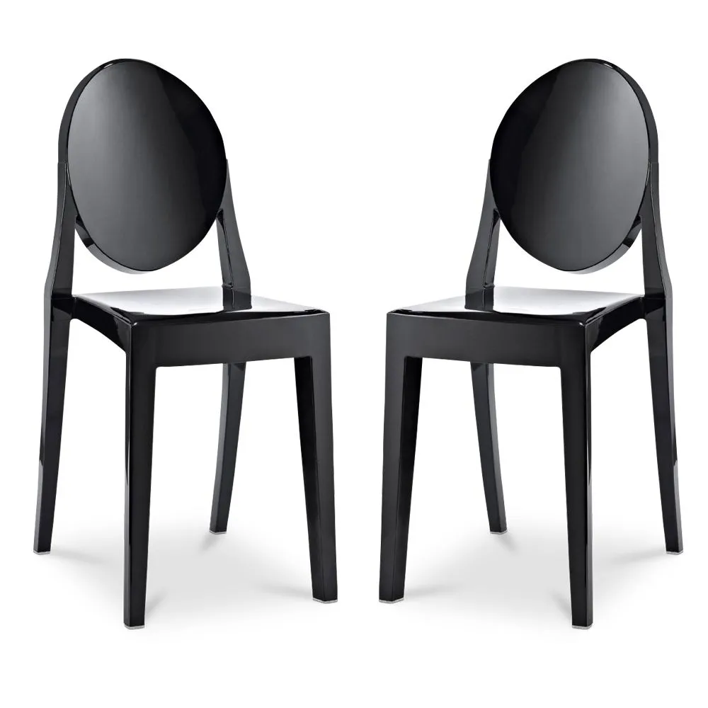 Pack of 2 Transparent Dining Chairs - Victoria Queen image 8