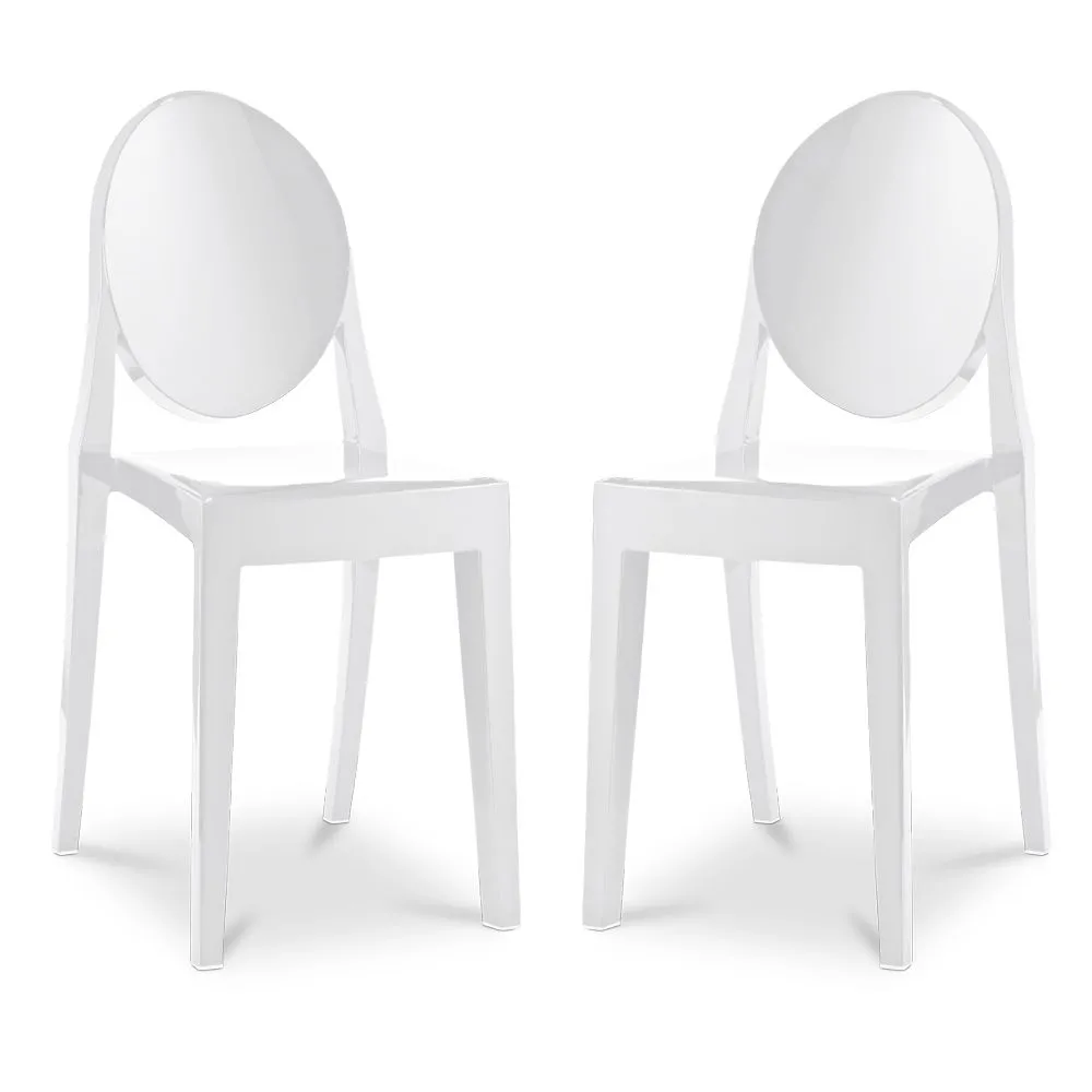 Pack of 2 Transparent Dining Chairs - Victoria Queen image 8