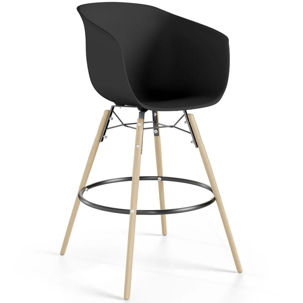 Bar Stool - Scandinavian Design - Natural Wood Legs - Melania image 8