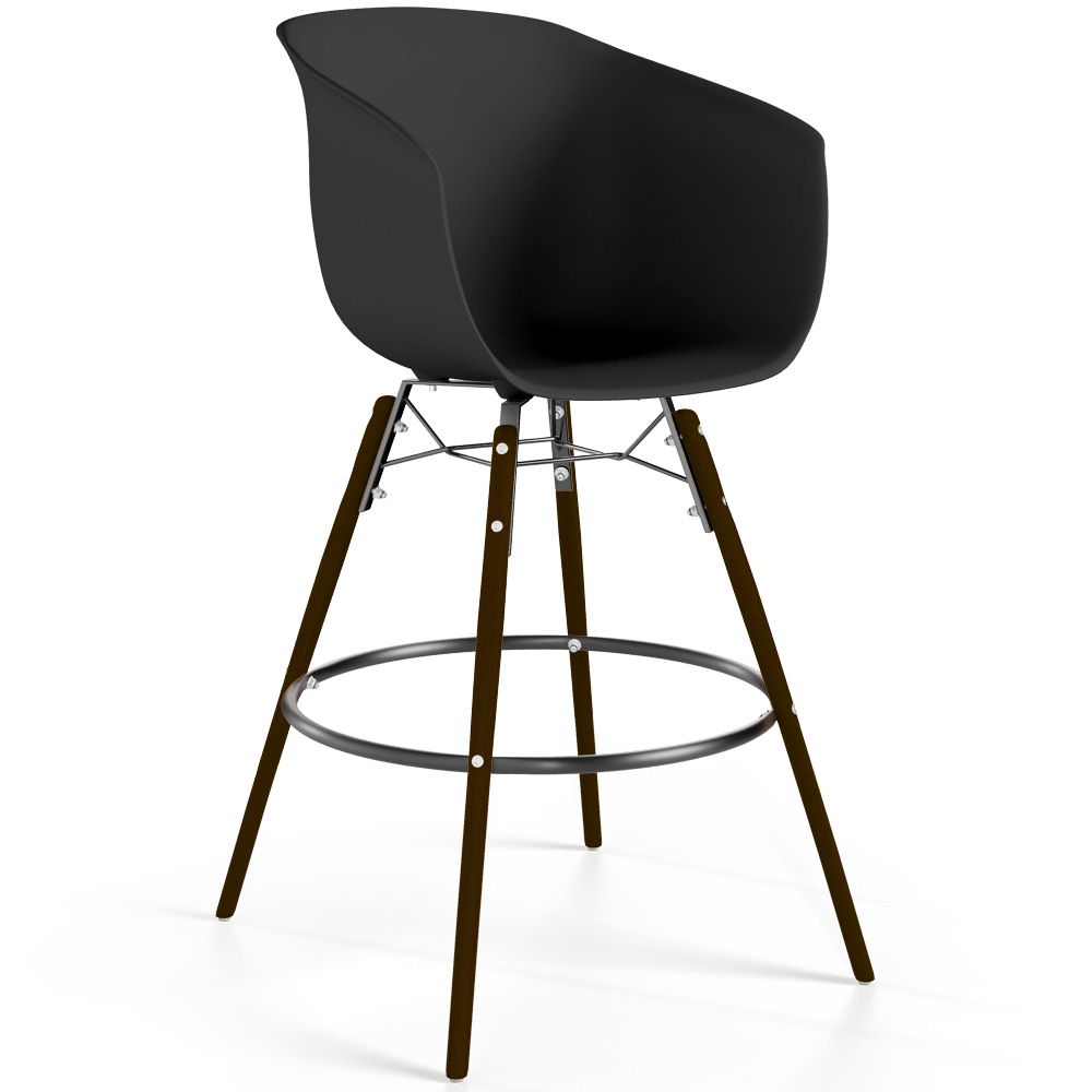 Bar Stool - Scandinavian Design - Dark Wood Legs - Pirela image 8