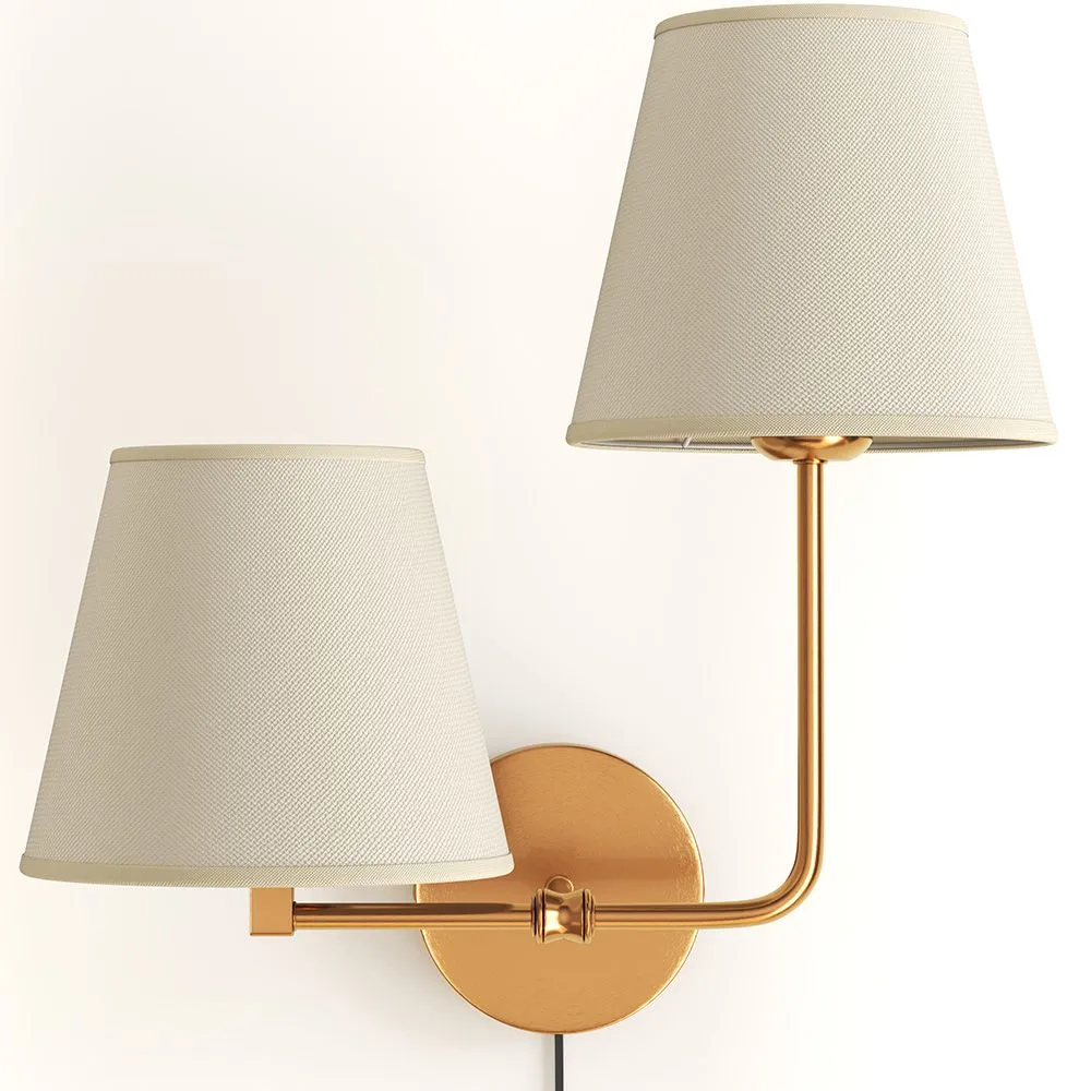 Golden Wall Lamp with Cable and Two Shades - Bretaña image 8