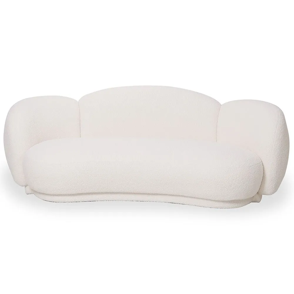 Curved Sofa Upholstered In White Bouclé – Modern And Elegant Design - Sorela image 8
