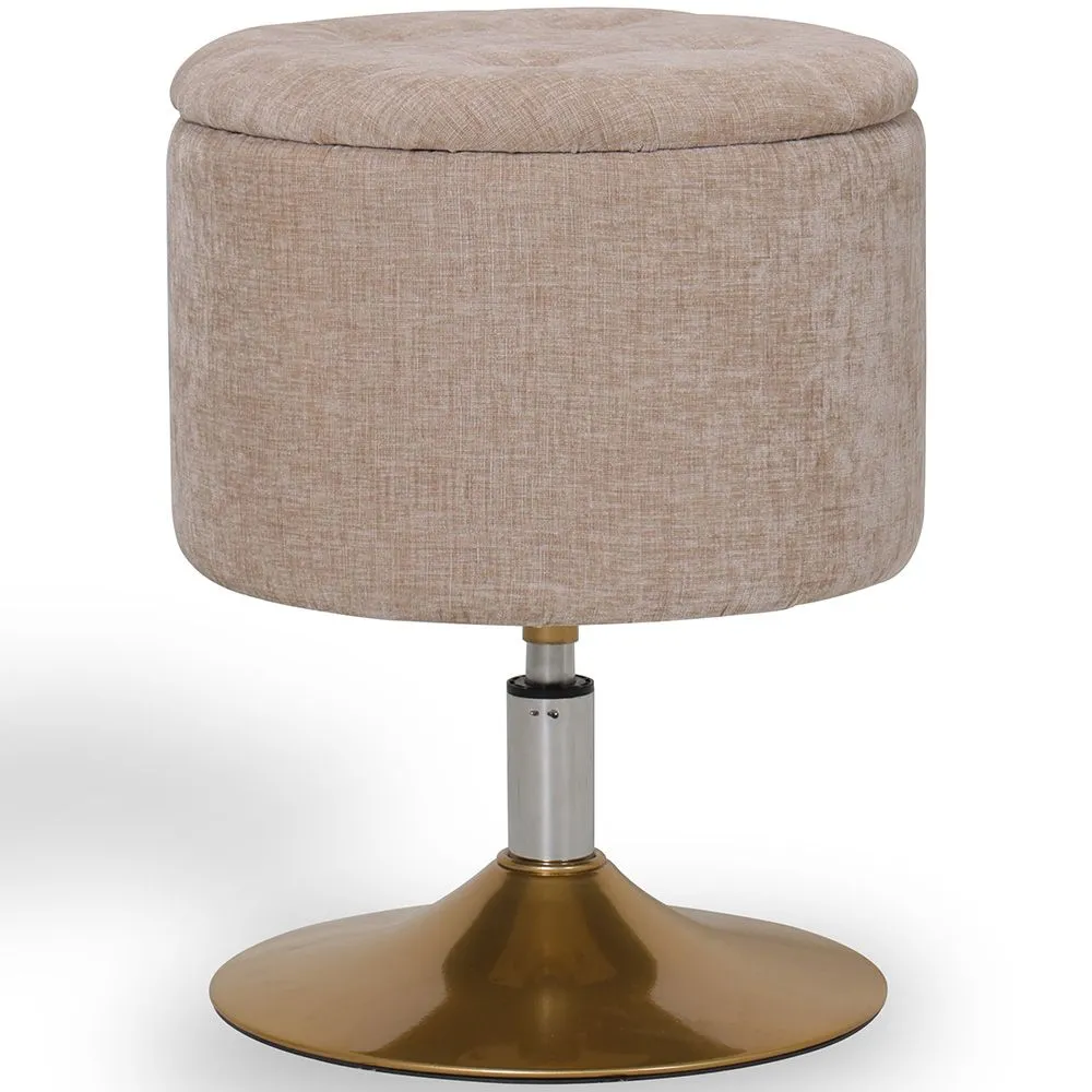 Stool With Storage Upholstered In Chenille - Tony image 8
