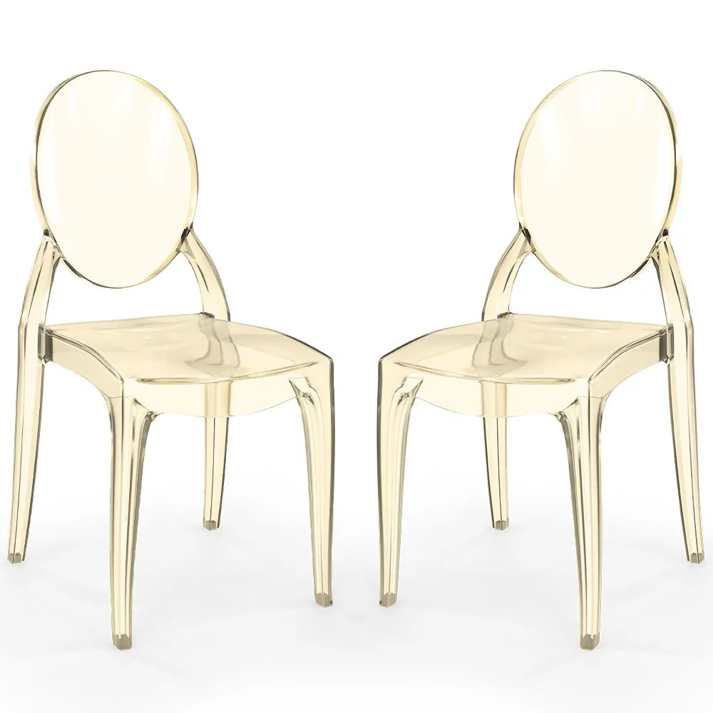 Pack of 2 Dining Chairs Transparent - Estilo Victoria  image 8