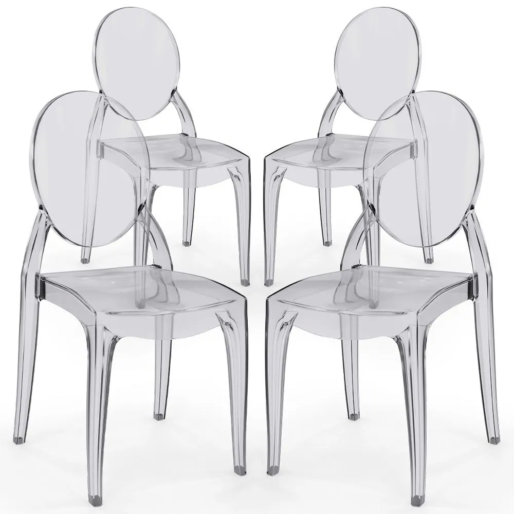 Pack of 4 Dining Chairs Transparent - Estilo Victoria  image 8