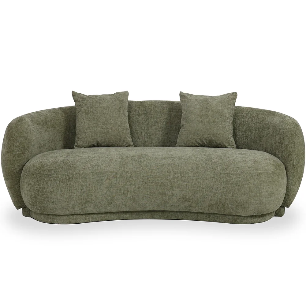 Curved Contemporary Style Design Sofa Upholstered in Chenille - 3 Seater - Curvy image 8