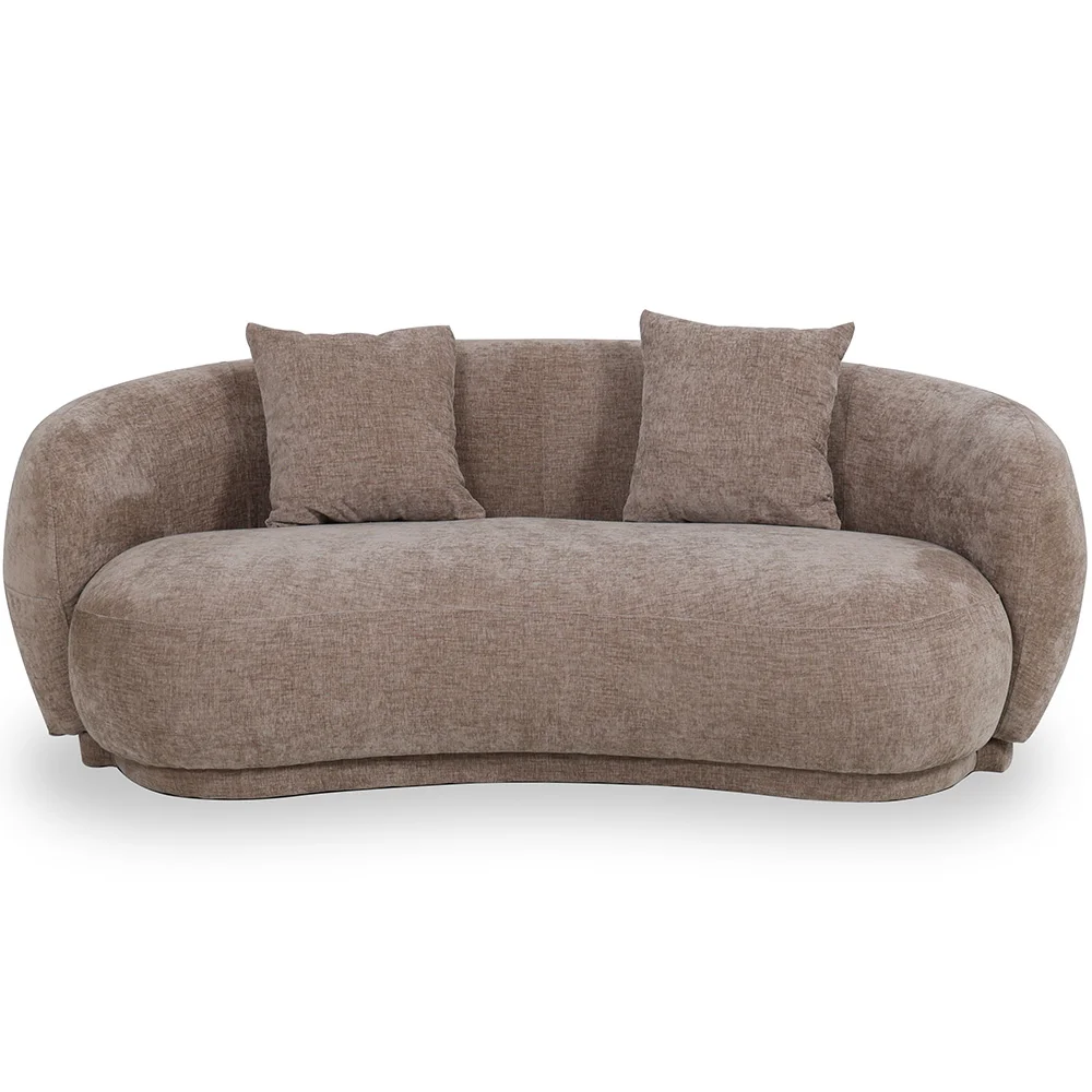 Curved Contemporary Style Design Sofa Upholstered in Chenille - 3 Seater - Curvy image 8