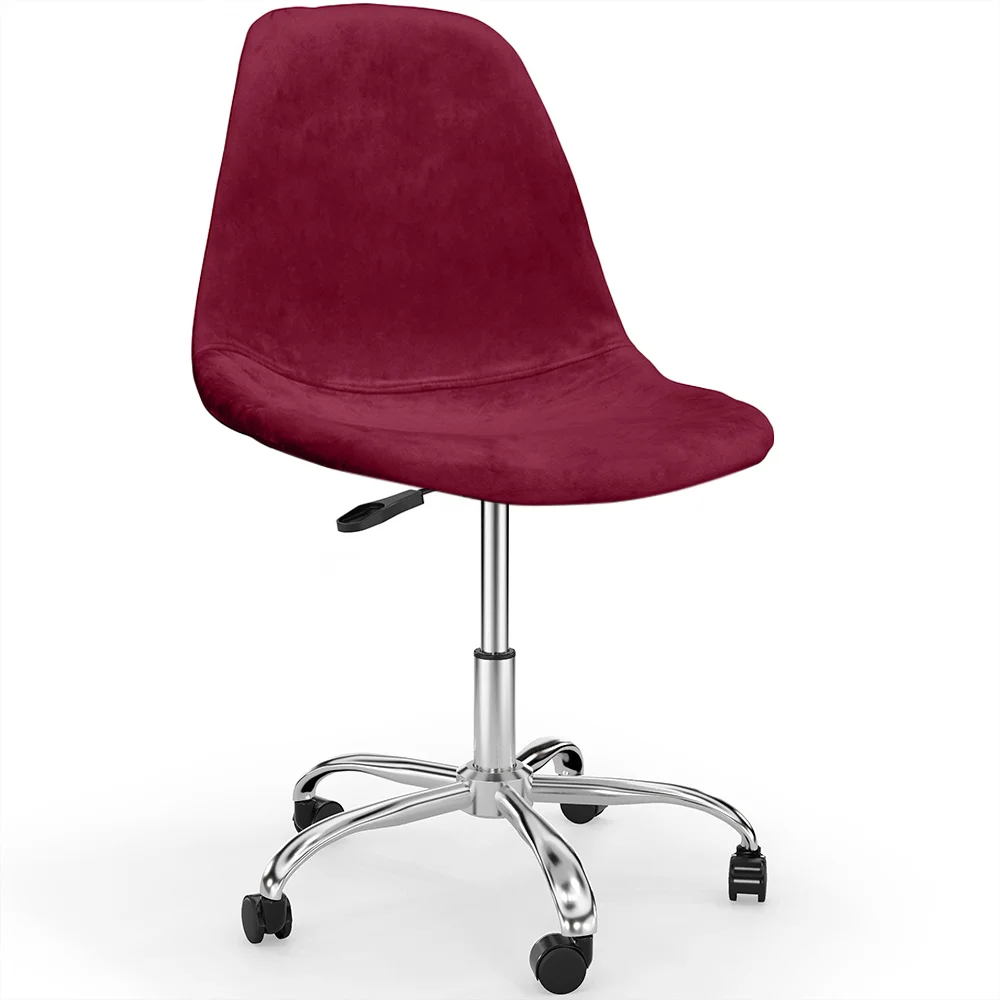 Office Chair Swivel with Wheels – Velvet Upholstery – Steel Legs - Denisse image 8