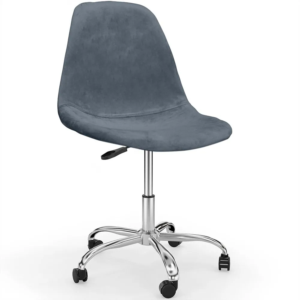 Office Chair Swivel with Wheels – Velvet Upholstery – Steel Legs - Denisse image 8