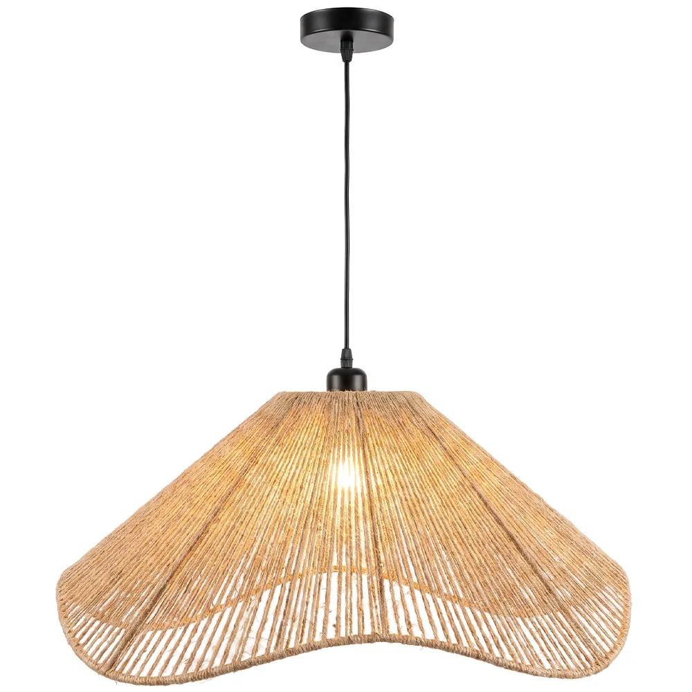 Pendant Lamp Natural Rope Boho Style – Handcrafted Natural Fiber Lampshade - Lunah image 8