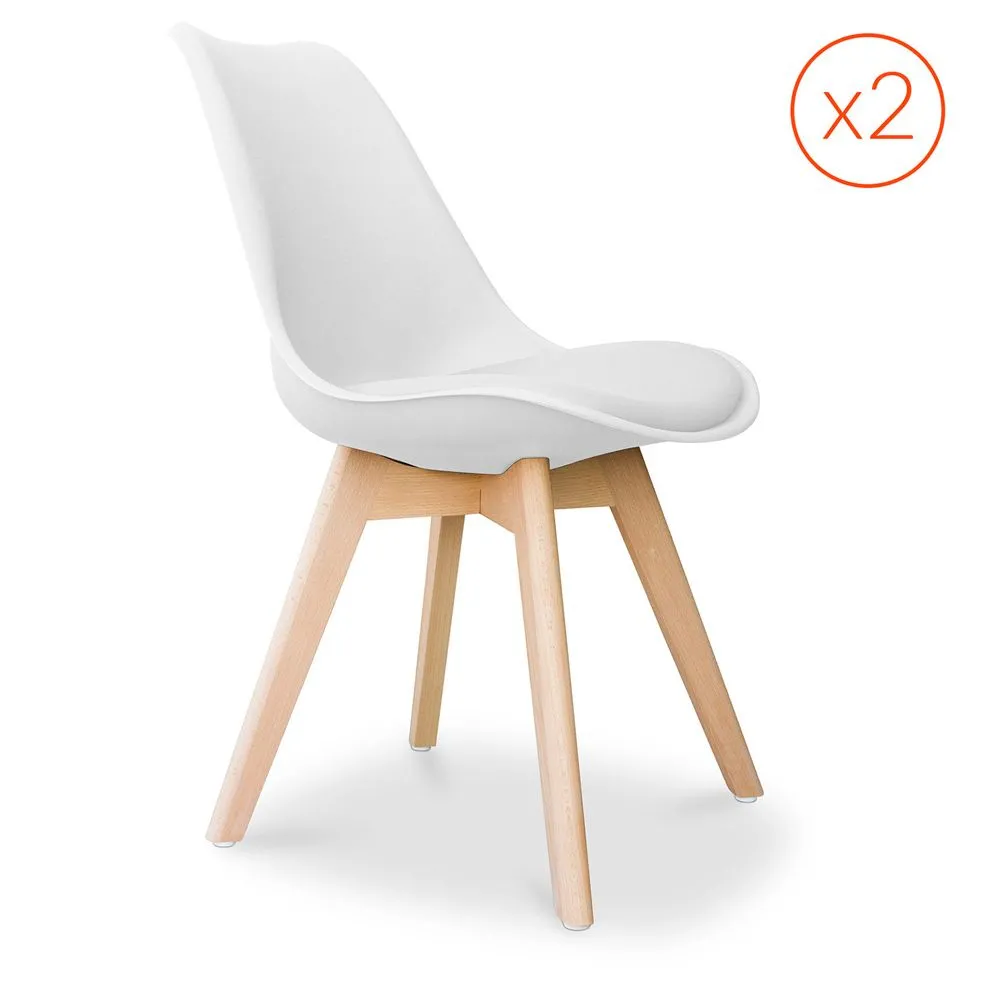 Set of 2 Denisse Scandinavian design chair with cushion - Matt image 8