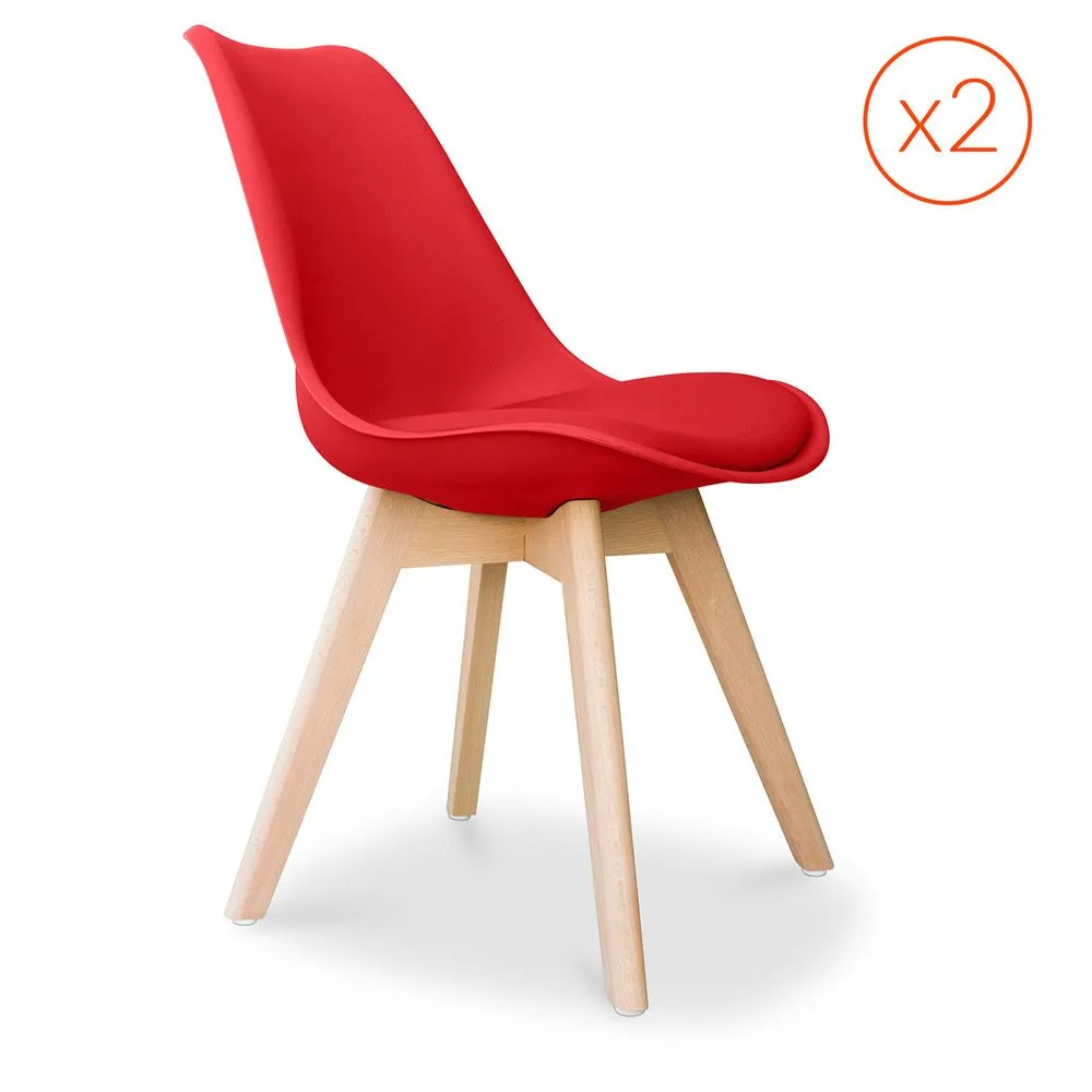 Set of 2 Denisse Scandinavian design chair with cushion - Matt image 8