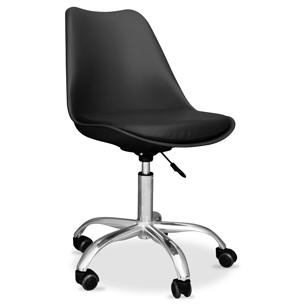  Buy Office Chair with Wheels - Swivel Desk Chair - Tulip Black 58487 - in the EU